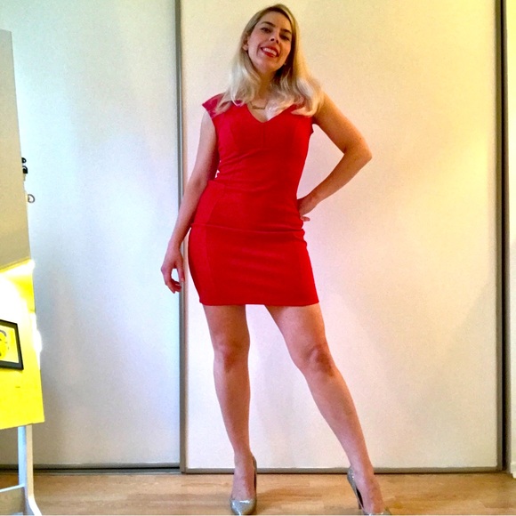 Vintage Le Château Cocktail Mini Dress in Poppy Red - Picture 3 of 10